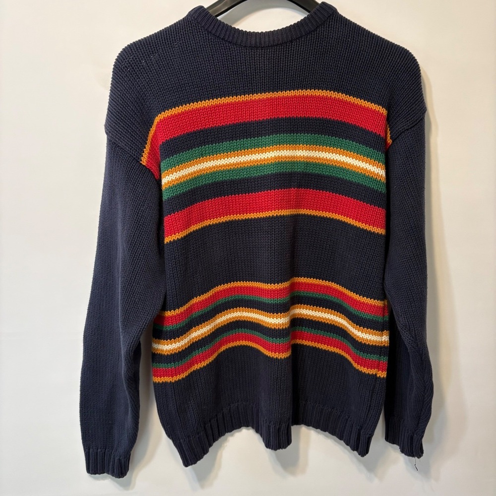 Vintage Guess Classics Georges Marciano Striped Cotton Knit Sweater Mens Large